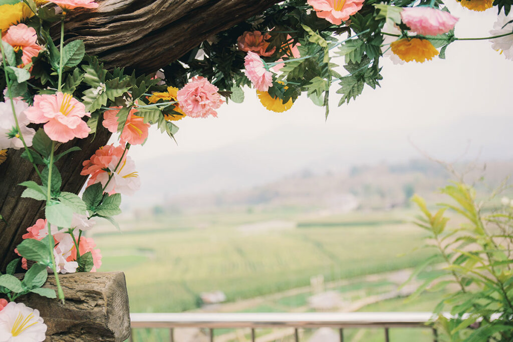 decoración con flores