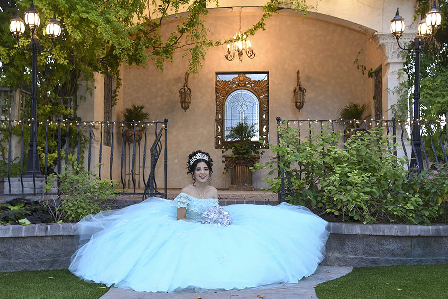 hermoso vestido de quinceañera azul celeste