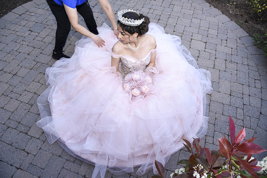 proveedor de quinceaños de hermoso vestido rosa